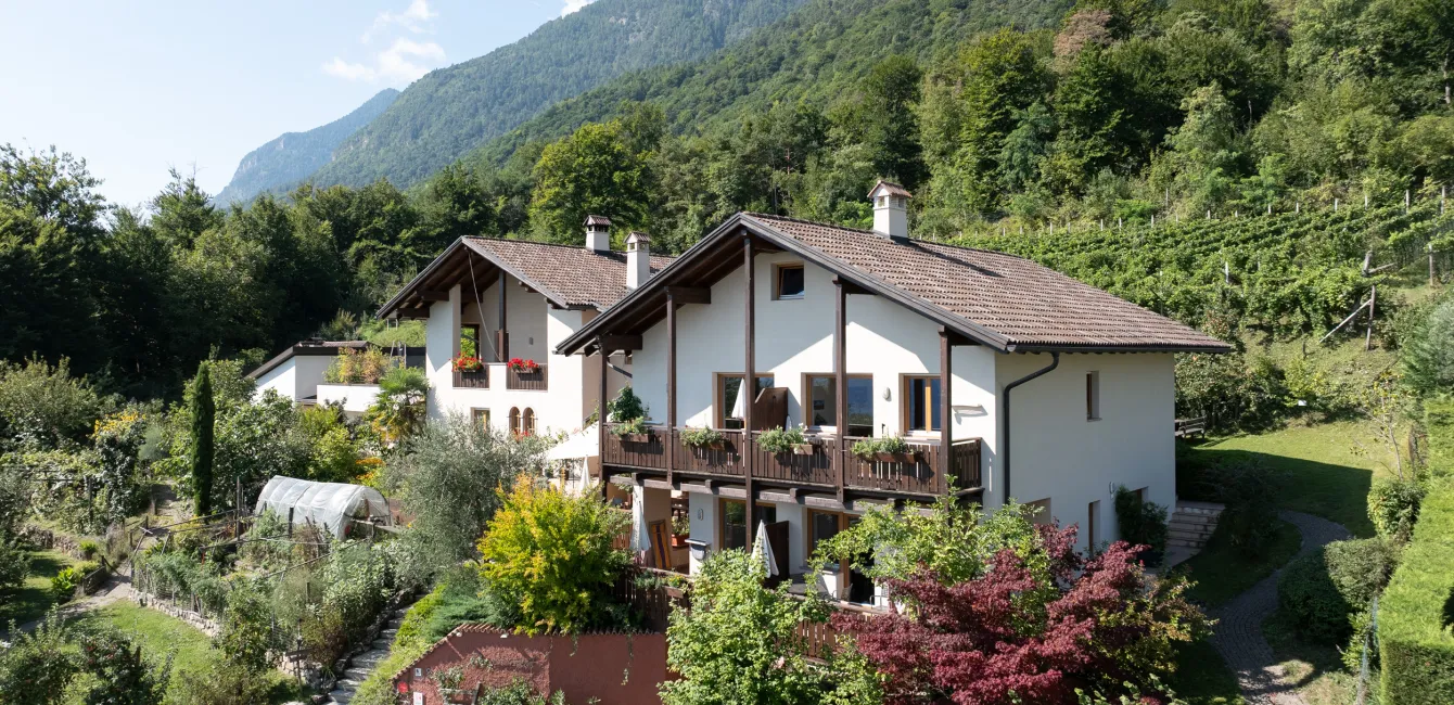 Blick auf den Dissertorihof in Kaltern