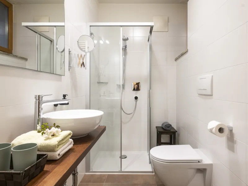 Ferienwohnung Dissertorihof Kaltern Weißburgunder Badezimmer