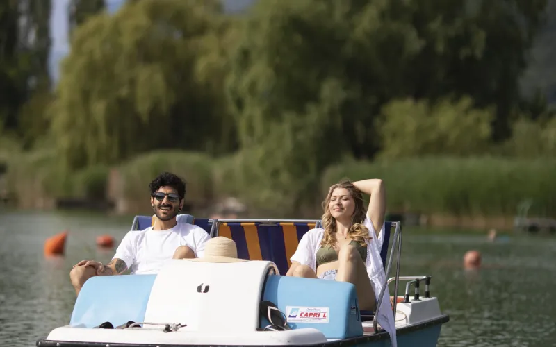 On a pedalo on Lake Kaltern