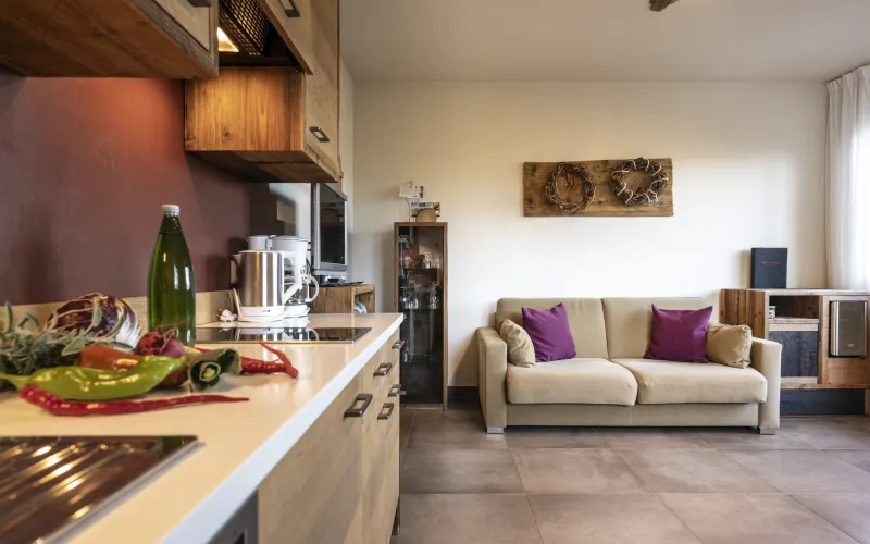 Ferienwohnung Dissertorihof Kaltern Merlot Wohnzimmer